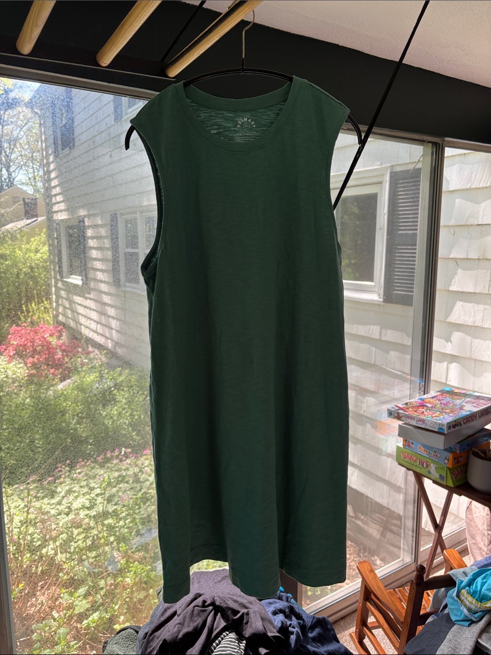 Primary Forest Green Sleeveless Tank Dress